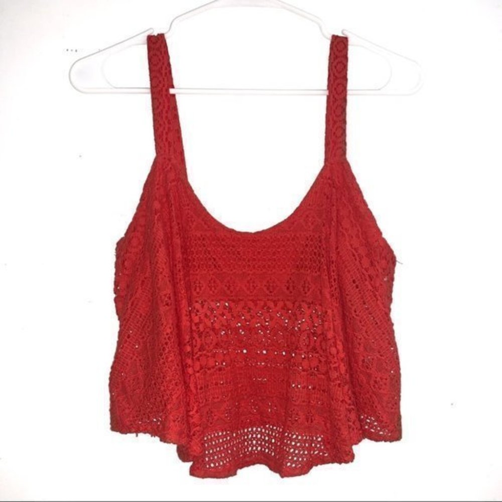 Orange Lace Tank Top